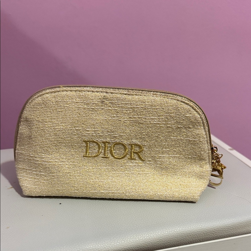 Dior Metallic Gold Cosmetic Pouch